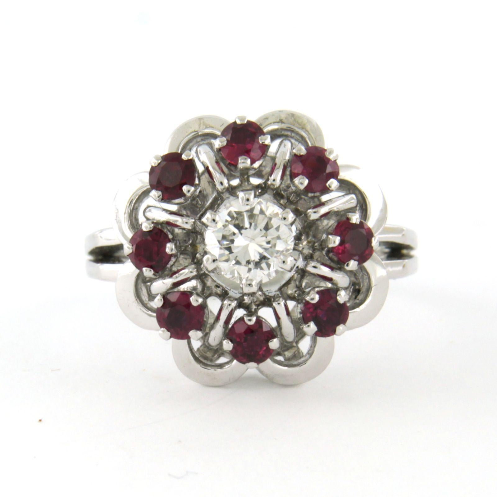 Ring mit Rubin und Diamant im Brillantschliff bis zu 0,51ct 18k Gold 7,9 Gramm im Angebot 2