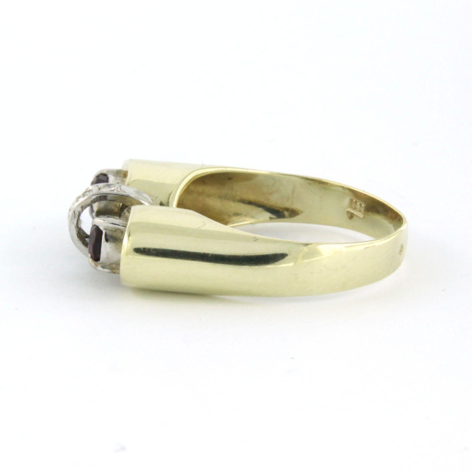 Ring mit Rubin und Diamanten im Brillantschliff bis zu 0,05ct 14k Gold 5,0 Gramm im Zustand „Hervorragend“ im Angebot in The Hague, ZH