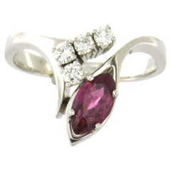 Ring with ruby and brilliant cut diamonds up to 0.20ct 14k gold 5.7 grams Ring with ruby and brilliant cut diamonds up to 0.20ct 14k gold 5.7 grams