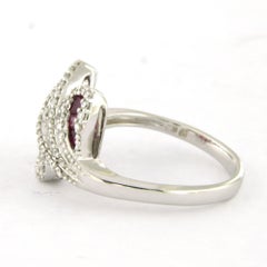 Ring with ruby and brilliant cut diamonds up to 0.44ct 18k gold