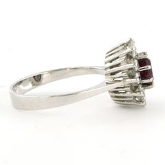 Ring mit Rubin und Diamanten im Brillantschliff bis zu 0,50ct 14k Gold 4,4 Gramm