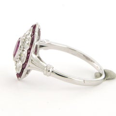 Ring with ruby and brilliant cut diamonds up to 0.75ct 14k gold 3.4 grams