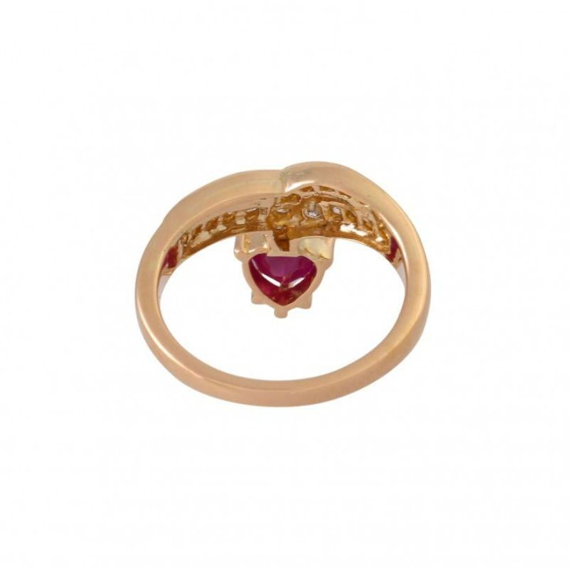 Modern Ring with Ruby and Diamonds For Sale