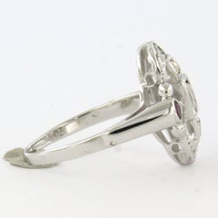 Bague avec rubis et diamants de taille rose jusqu'à 0,20ct Or 18k 4,1 grammes