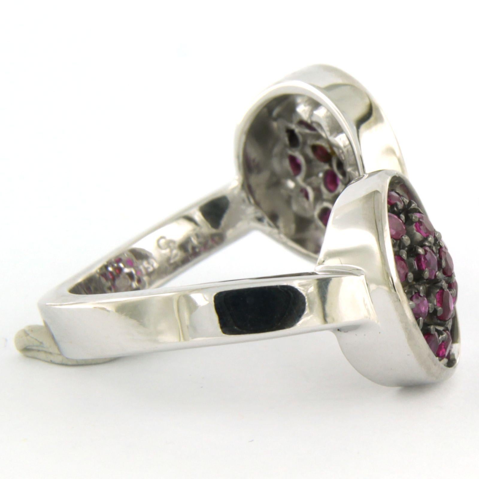 Modern Ring with ruby up to 1.75ct 10.3 grams 14k gold ring size US 8 - EU 18(57) For Sale