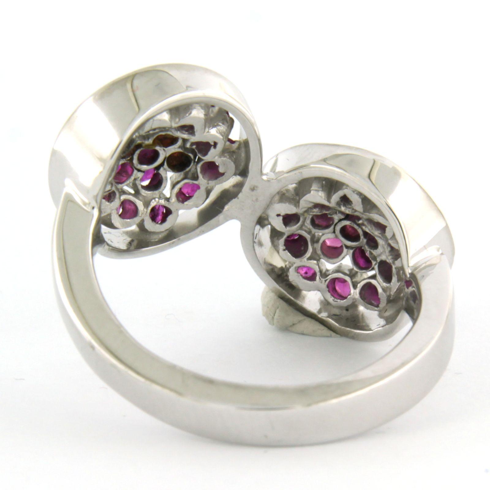 Brilliant Cut Ring with ruby up to 1.75ct 10.3 grams 14k gold ring size US 8 - EU 18(57) For Sale