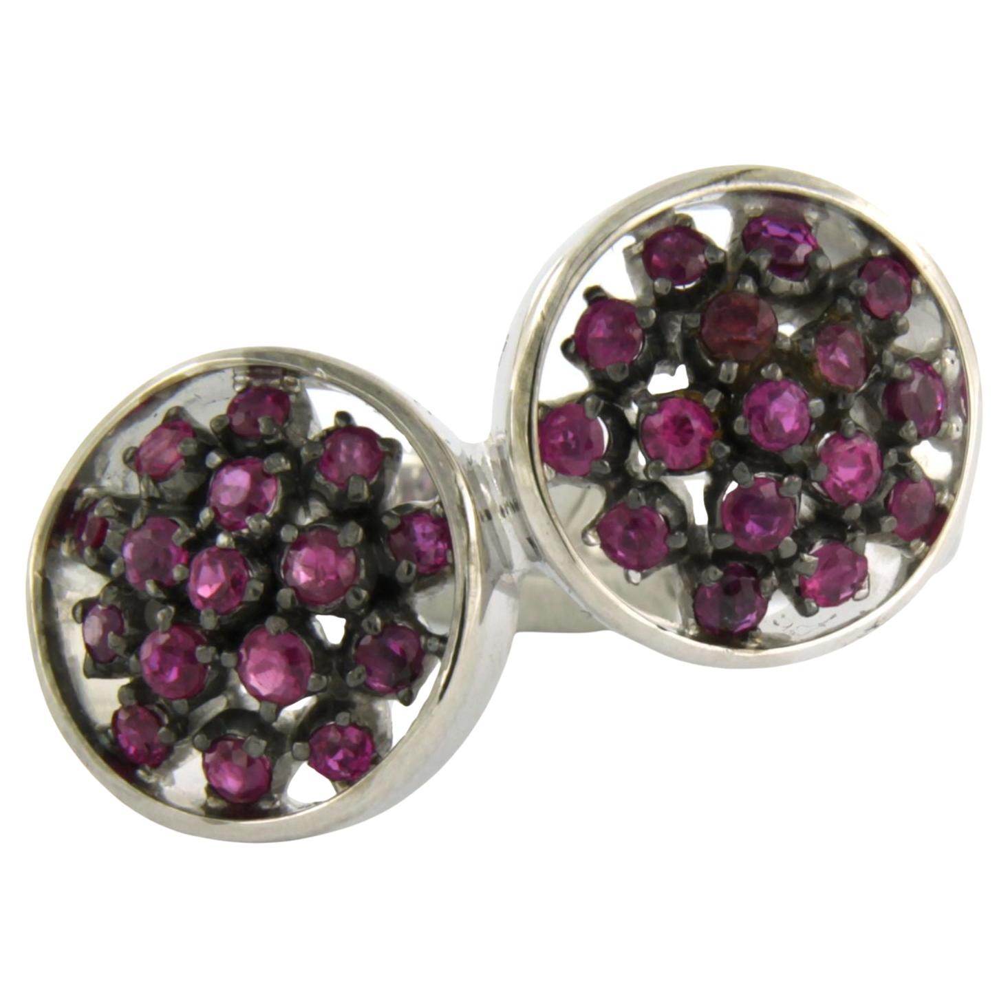 Ring with ruby up to 1.75ct 10.3 grams 14k gold ring size US 8 - EU 18(57) For Sale