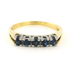 Ring with sapphire 14k bicolour gold 3.6 grams