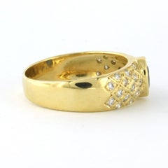 Ring with sapphire and brilliant cut diamond up to 0.45ct 14k gold 4.8 grams