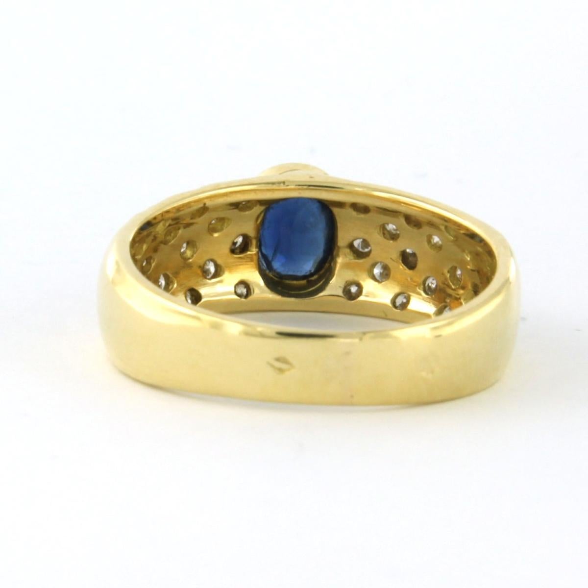 Anillo con zafiro y diamante talla brillante hasta 0,45ct Oro de 14k 4,8 gramos Corte brillante en venta