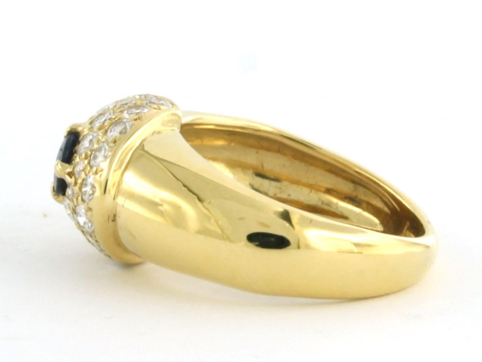 Ring mit Saphir und Diamant im Brillantschliff bis zu 0,78 Karat 18kt Gold - 6,6 Gramm (Moderne) im Angebot