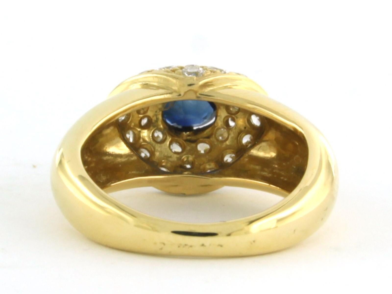 Ring mit Saphir und Diamant im Brillantschliff bis zu 0,78 Karat 18kt Gold - 6,6 Gramm im Zustand „Hervorragend“ im Angebot in The Hague, ZH