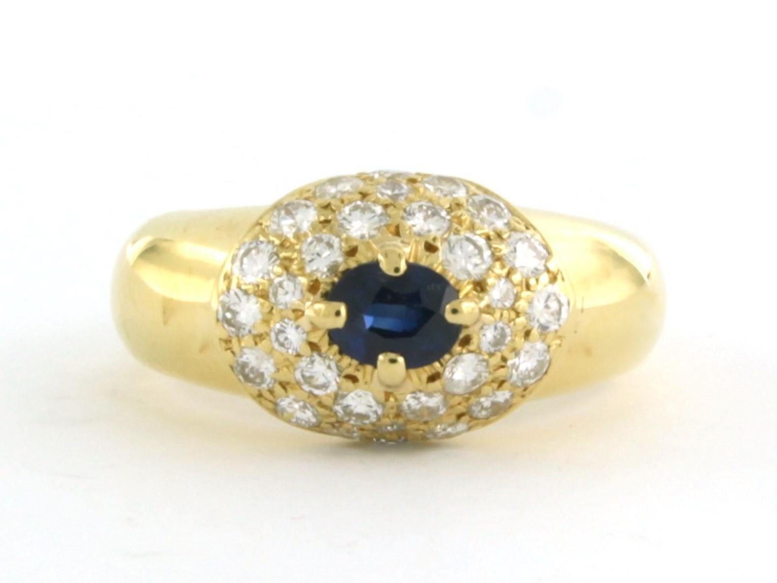 Ring mit Saphir und Diamant im Brillantschliff bis zu 0,78 Karat 18kt Gold - 6,6 Gramm im Angebot 2