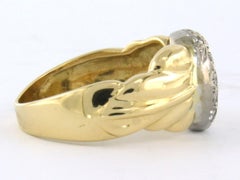 Ring mit Saphir und Diamanten im Brillantschliff von bis zu 0,19 Karat 18k Gold 6,2 Gramm