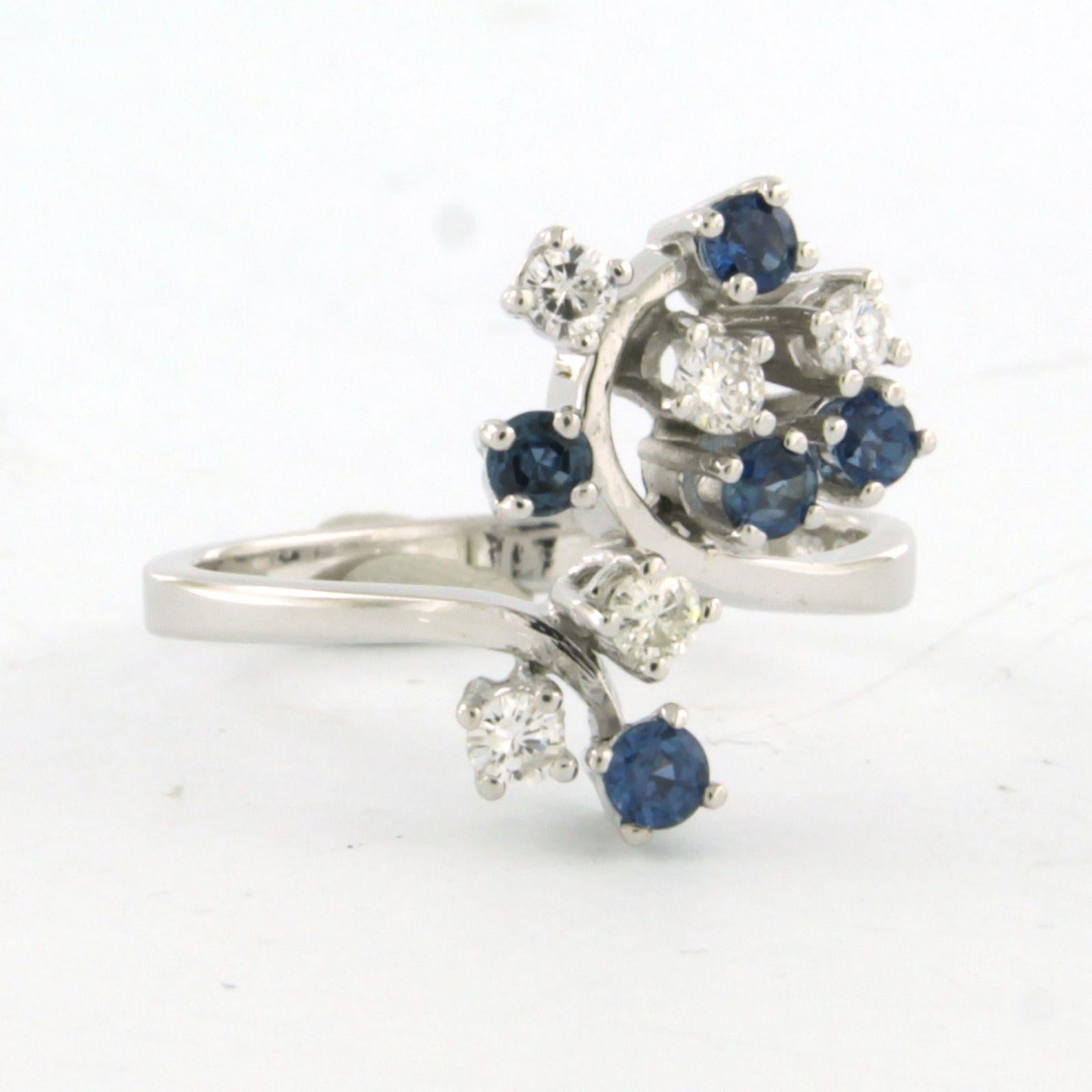 Ring mit Saphir und Diamanten im Brillantschliff bis zu 0,25ct 14k Gold 3,9 Gramm im Angebot 1