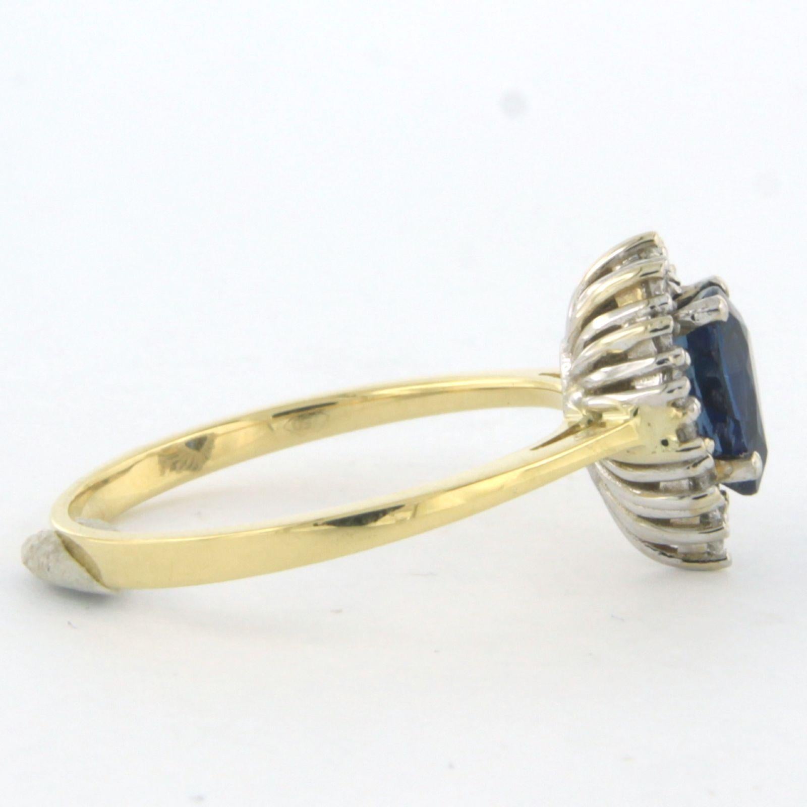Ring mit Saphiren und Diamanten im Brillantschliff bis zu 0,32 Karat 18k zweifarbigem Gold im Zustand „Neu“ im Angebot in The Hague, ZH