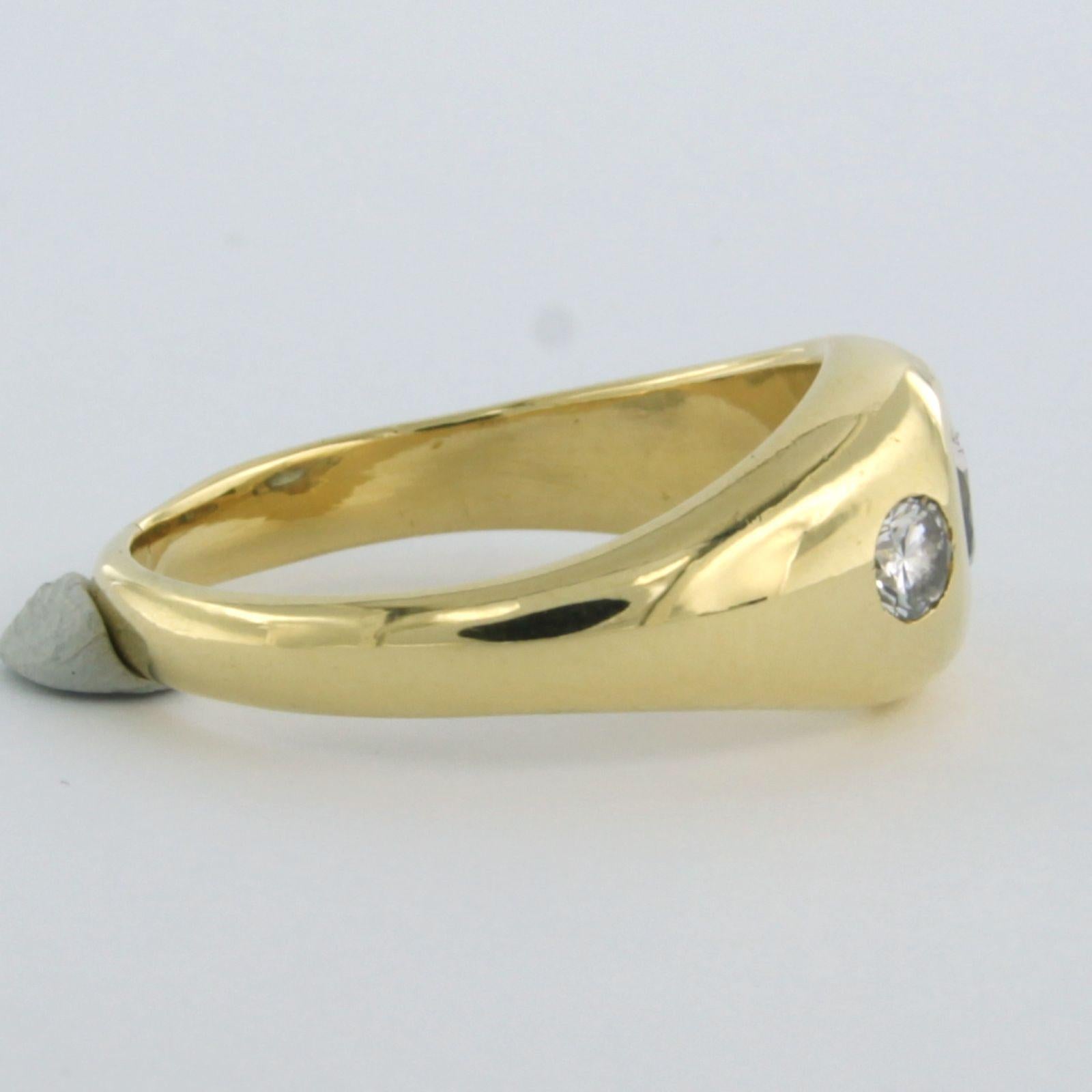 Bague avec saphir et diamants taille brillant jusqu'à 0,32ct Or jaune 18k Pour femmes en vente