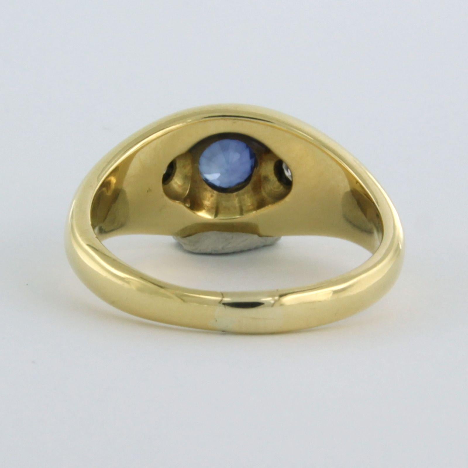 Bague avec saphir et diamants taille brillant jusqu'à 0,32ct Or jaune 18k en vente 1