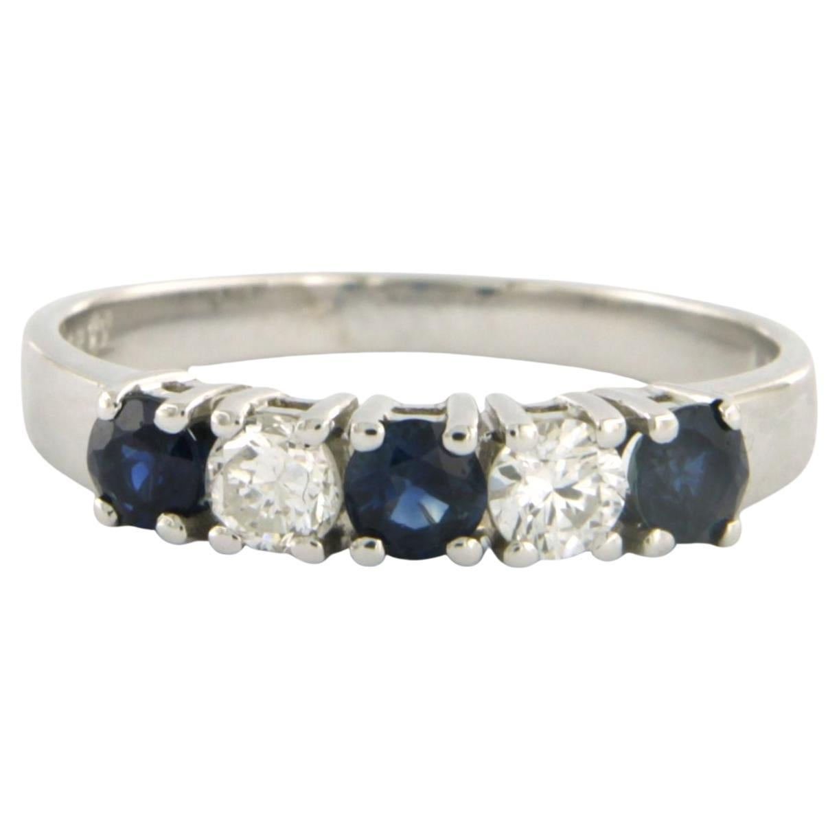 Bague avec saphir et diamants taille brillant jusqu'à 0,33ct 3,1 grammes Or 18k