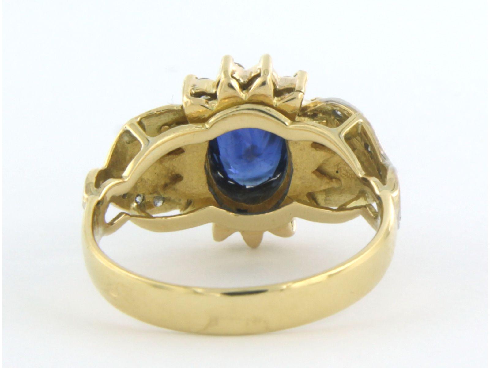 Ring mit Saphiren und Diamanten im Brillantschliff bis zu 0,50 Karat 14 Karat zweifarbigem Gold im Zustand „Hervorragend“ im Angebot in The Hague, ZH