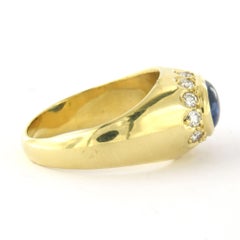 Ring with sapphire and brilliant cut diamonds up to 0.50ct 18k gold 9.3 grams