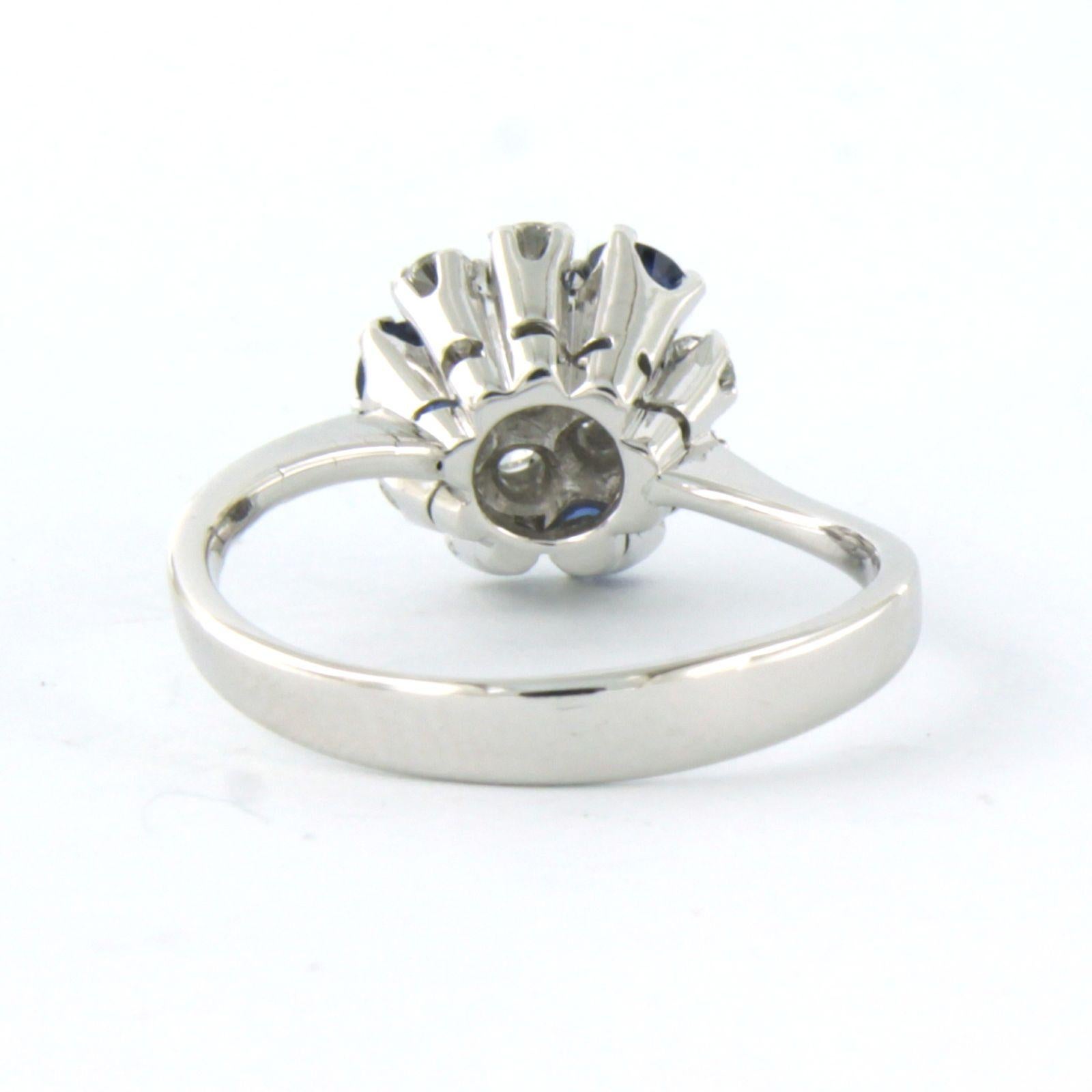 Ring mit Saphiren und Diamanten im Brillantschliff bis zu 0,50 Karat 18 Karat Weißgold im Zustand „Hervorragend“ im Angebot in The Hague, ZH