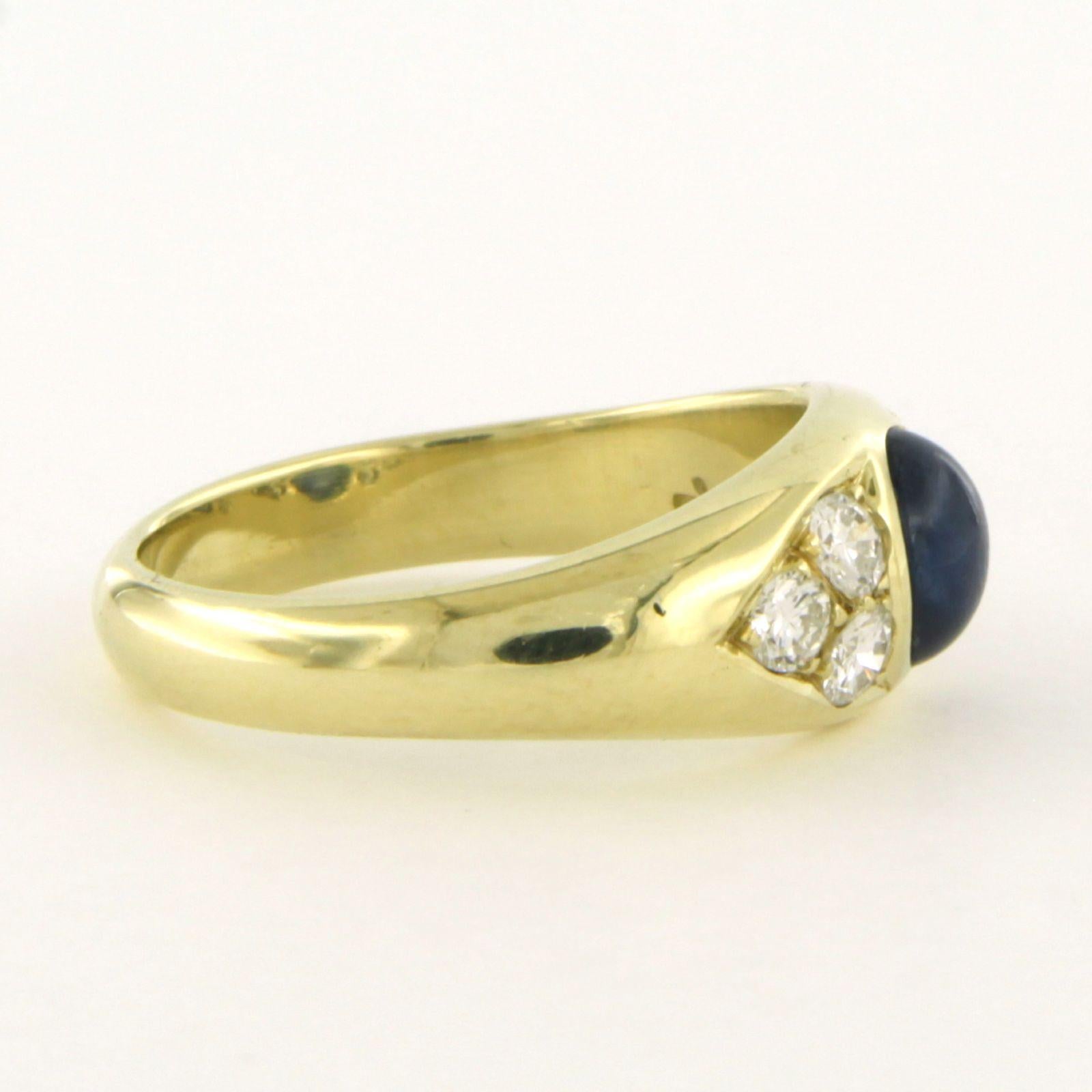 Ring mit Saphir und Diamanten im Brillantschliff bis zu 0,60ct 14k Gold 5,9 Gramm (Moderne) im Angebot