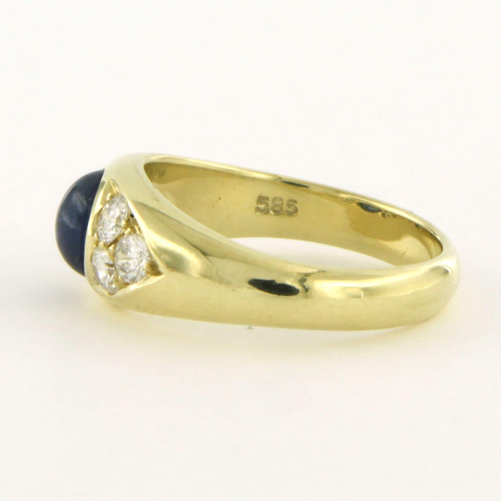 Ring mit Saphir und Diamanten im Brillantschliff bis zu 0,60ct 14k Gold 5,9 Gramm im Zustand „Hervorragend“ im Angebot in The Hague, ZH
