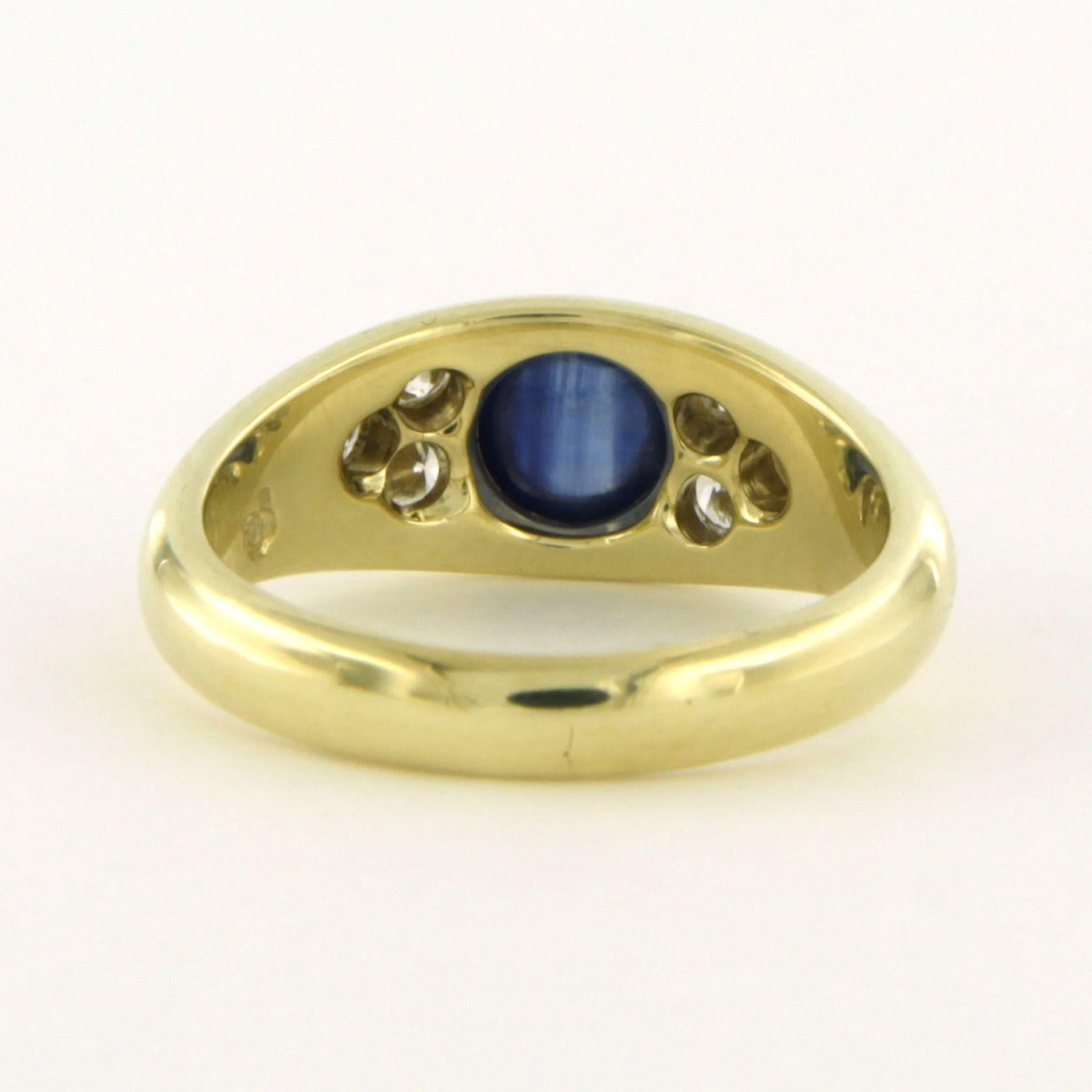 Ring mit Saphir und Diamanten im Brillantschliff bis zu 0,60ct 14k Gold 5,9 Gramm Damen im Angebot