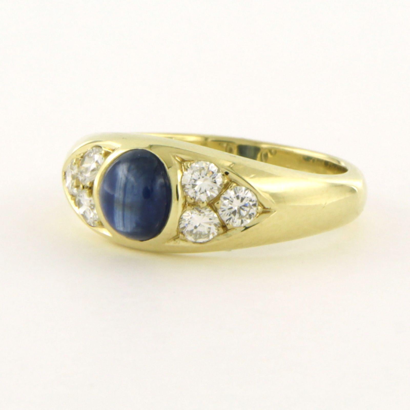 Ring mit Saphir und Diamanten im Brillantschliff bis zu 0,60ct 14k Gold 5,9 Gramm im Angebot 1
