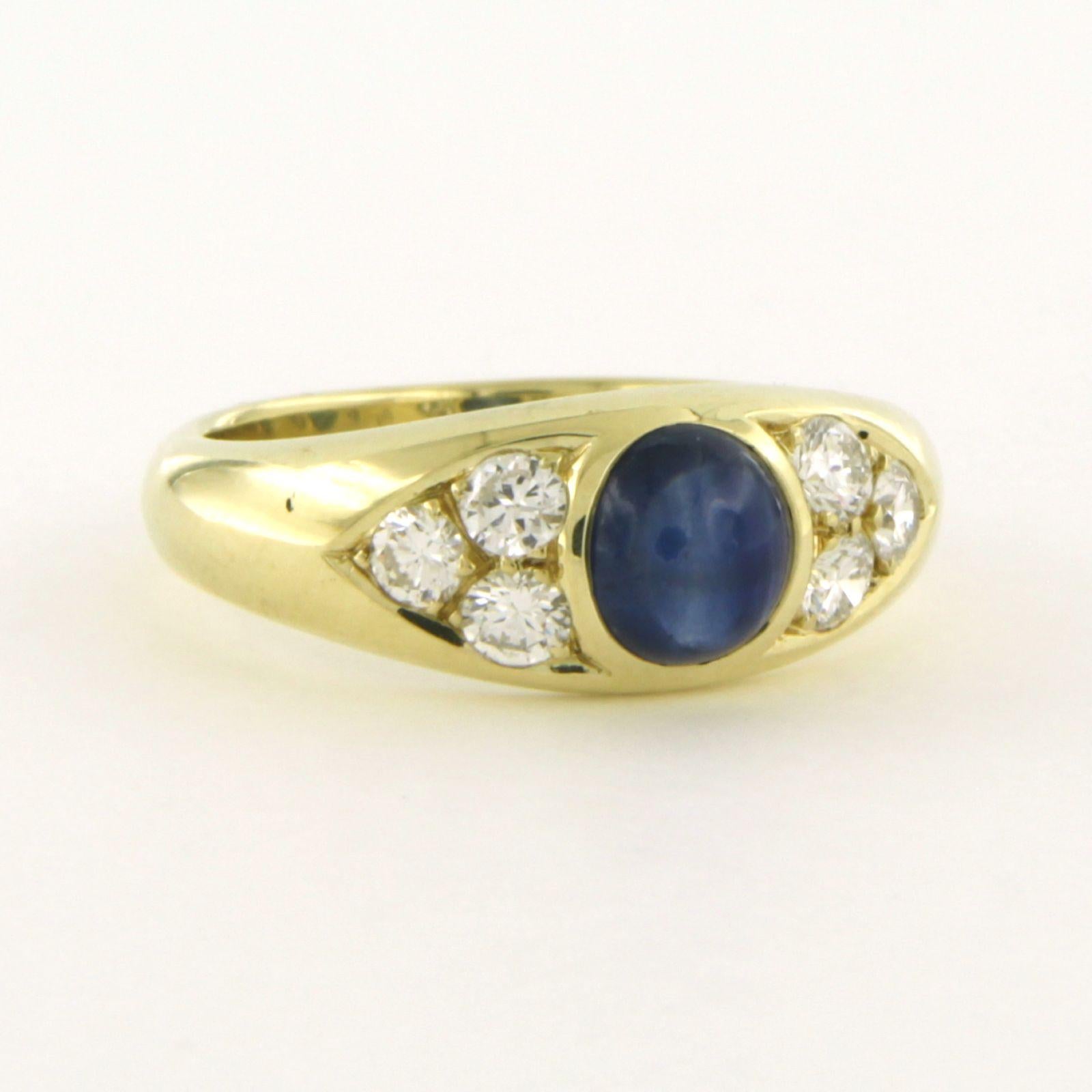 Ring mit Saphir und Diamanten im Brillantschliff bis zu 0,60ct 14k Gold 5,9 Gramm im Angebot 2