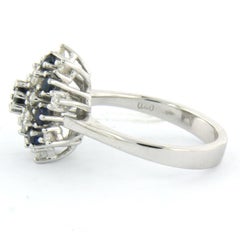 Ring mit Saphir und Diamanten im Brillantschliff bis zu 0,70ct 18k Gold 7,0 Gramm