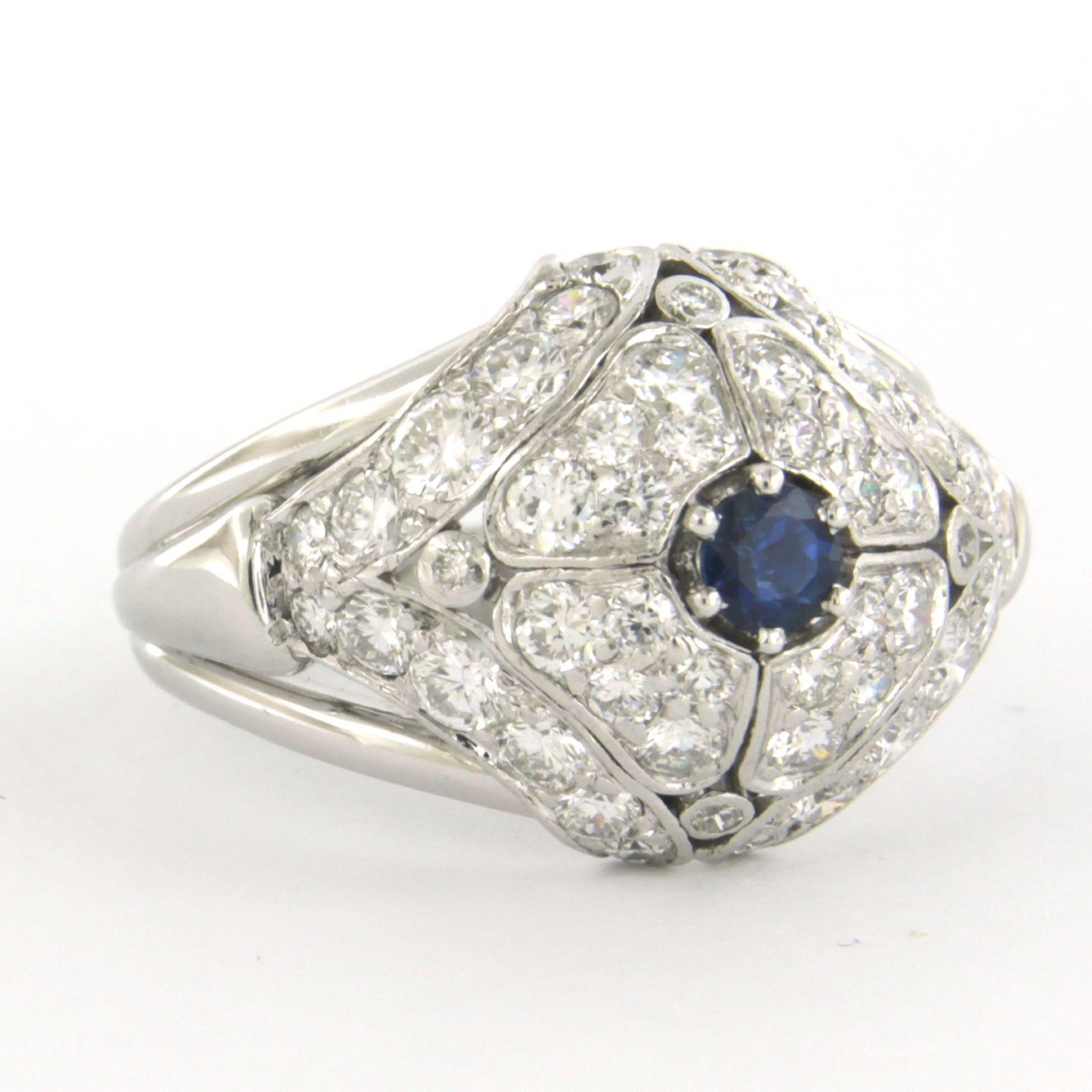 Ring mit Saphir und Diamanten im Brillantschliff bis zu 2,00ct 14k Gold 8,9 Gramm im Angebot 1
