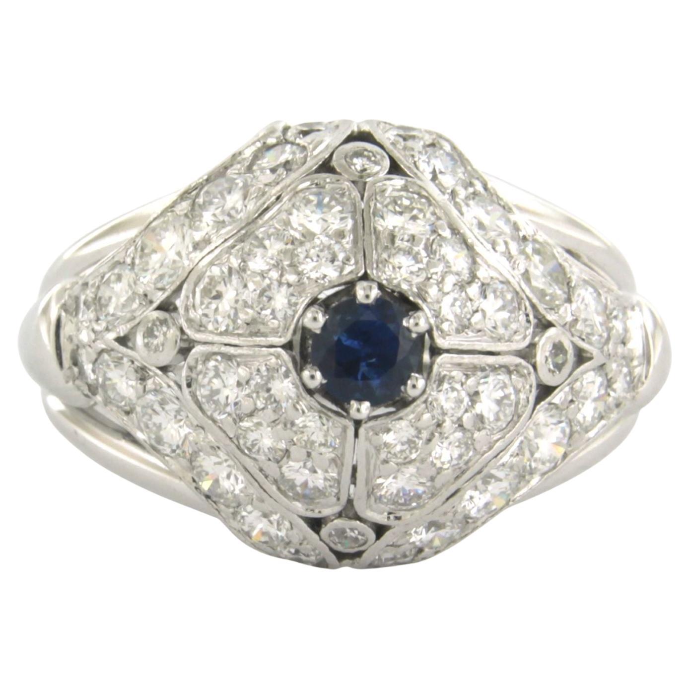 Ring mit Saphir und Diamanten im Brillantschliff bis zu 2,00ct 14k Gold 8,9 Gramm