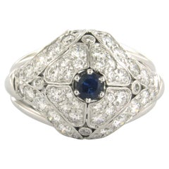 Ring mit Saphir und Diamanten im Brillantschliff bis zu 2,00ct 14k Gold 8,9 Gramm