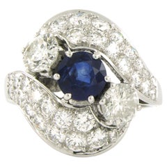 Ring mit Saphiren und Diamanten im Brillantschliff bis zu 2,80ct 18k Gold 10,8 Gramm