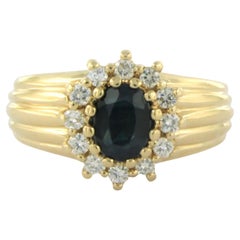 Ring with sapphire and diamond 14k gold