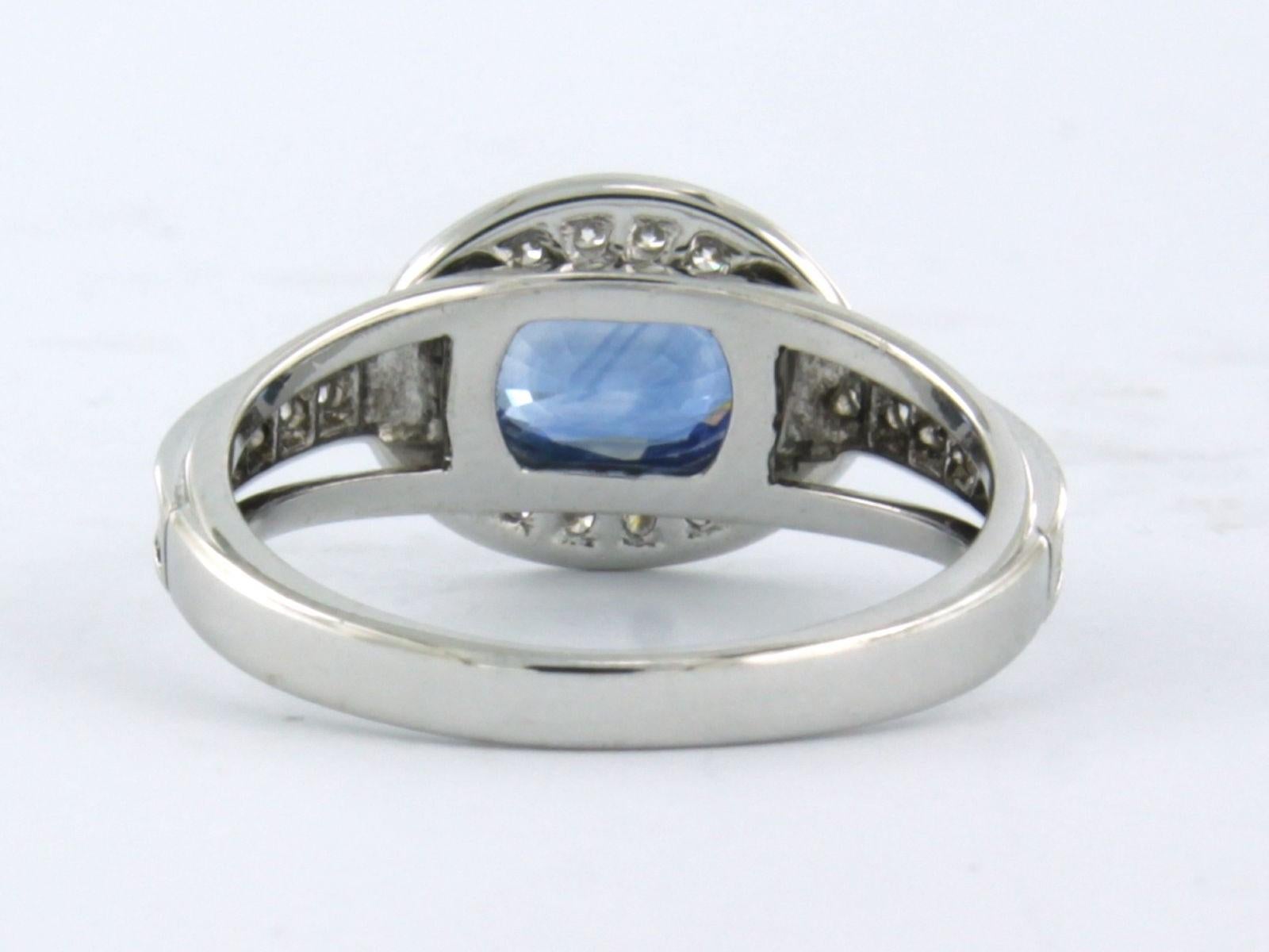 Ring with Sapphire and Diamonds 14k white gold In Good Condition In The Hague, ZH