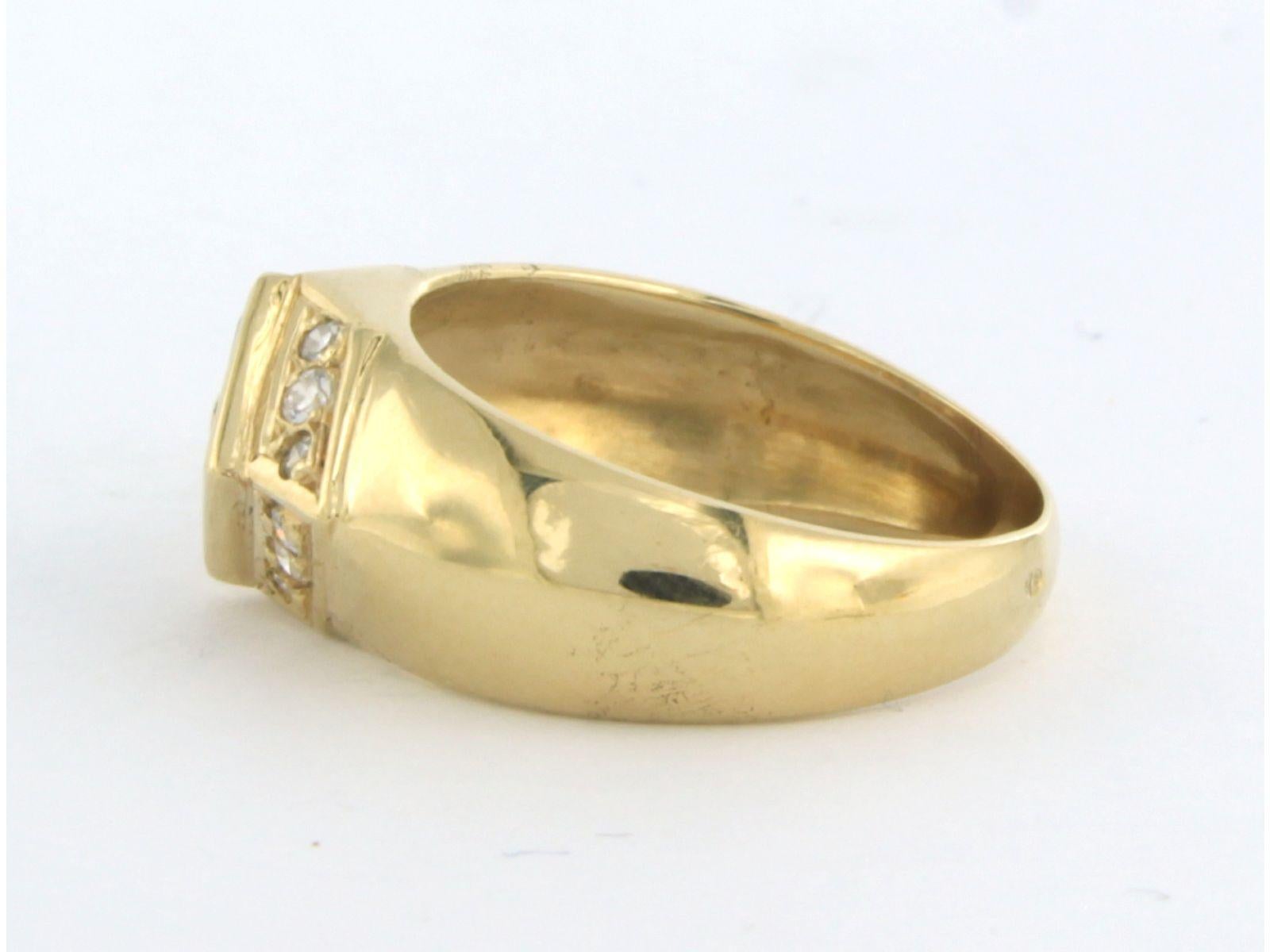 Women's Ring with sapphire and diamonds 18k yellow gold For Sale