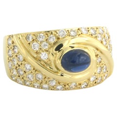 Ring aus 18 Karat Gelbgold mit Saphiren und Diamanten 