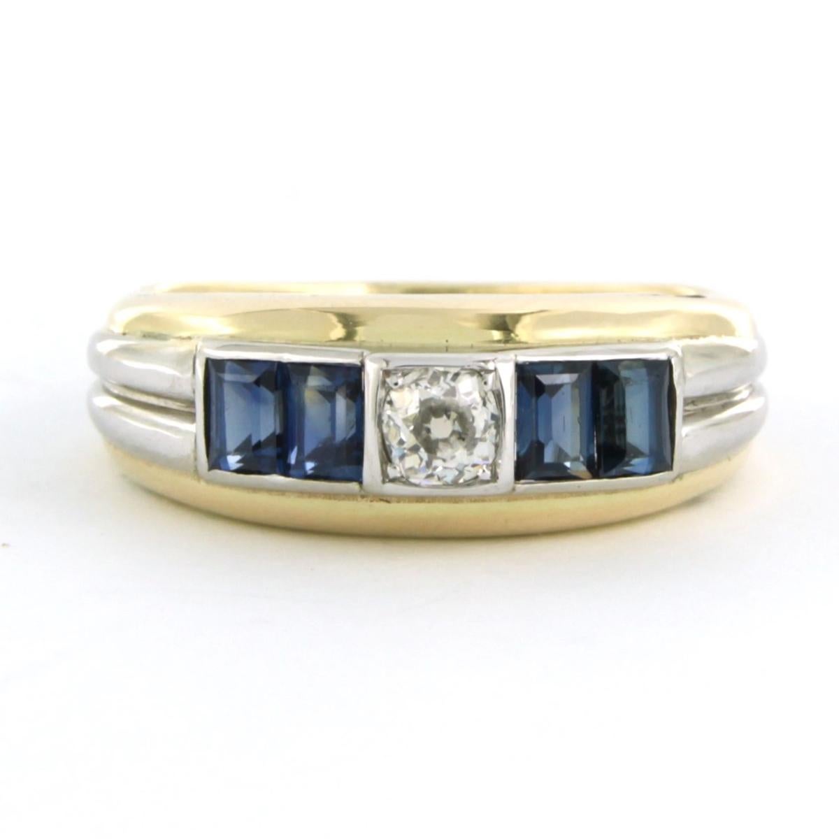 Bague en or bicolore 14k sertie d'un saphir et d'un diamant taille ancienne, 0.30 ct - F/G - SI - taille de bague US 6.5 - EU 17 (53)

Description détaillée

L'avant de l'anneau a une largeur de 7.5 mm.

Bague de taille US 6.5 - EU 17 (53). La bague