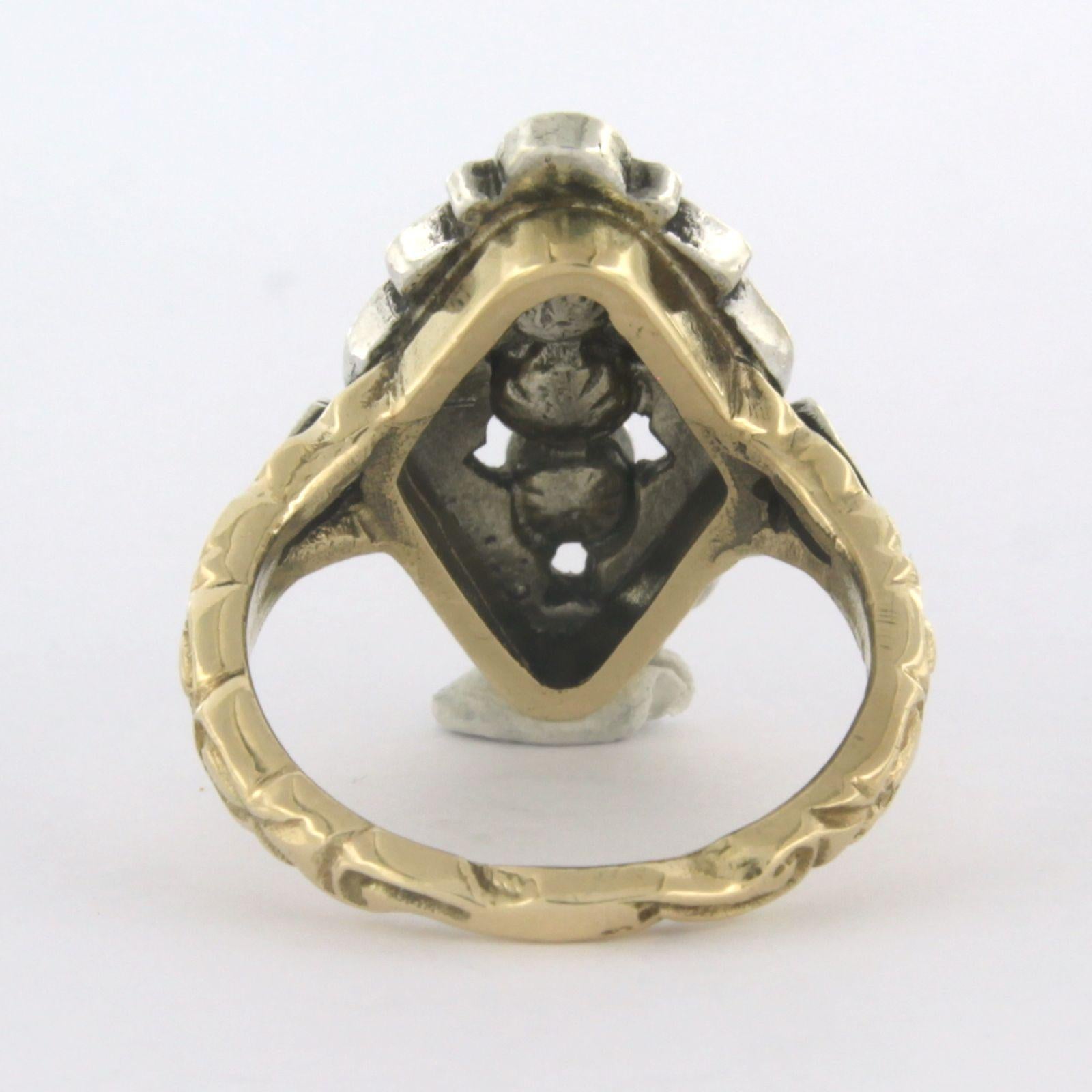 Ring mit Saphiren und Diamanten im Rosenschliff bis zu 0,18 Karat 14k Gold und Silber Damen im Angebot