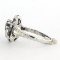 Ring mit Saphir und Diamanten im Einzelschliff bis zu 0,02ct 10k Gold