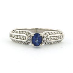 Ring with sapphire up to 0.50ct and brilliant cut diamonds up to 0.26ct 14k gold