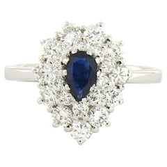 Ring with sapphire up to 0.65ct and brilliant cut diamonds up to 0.90ct 18k gold