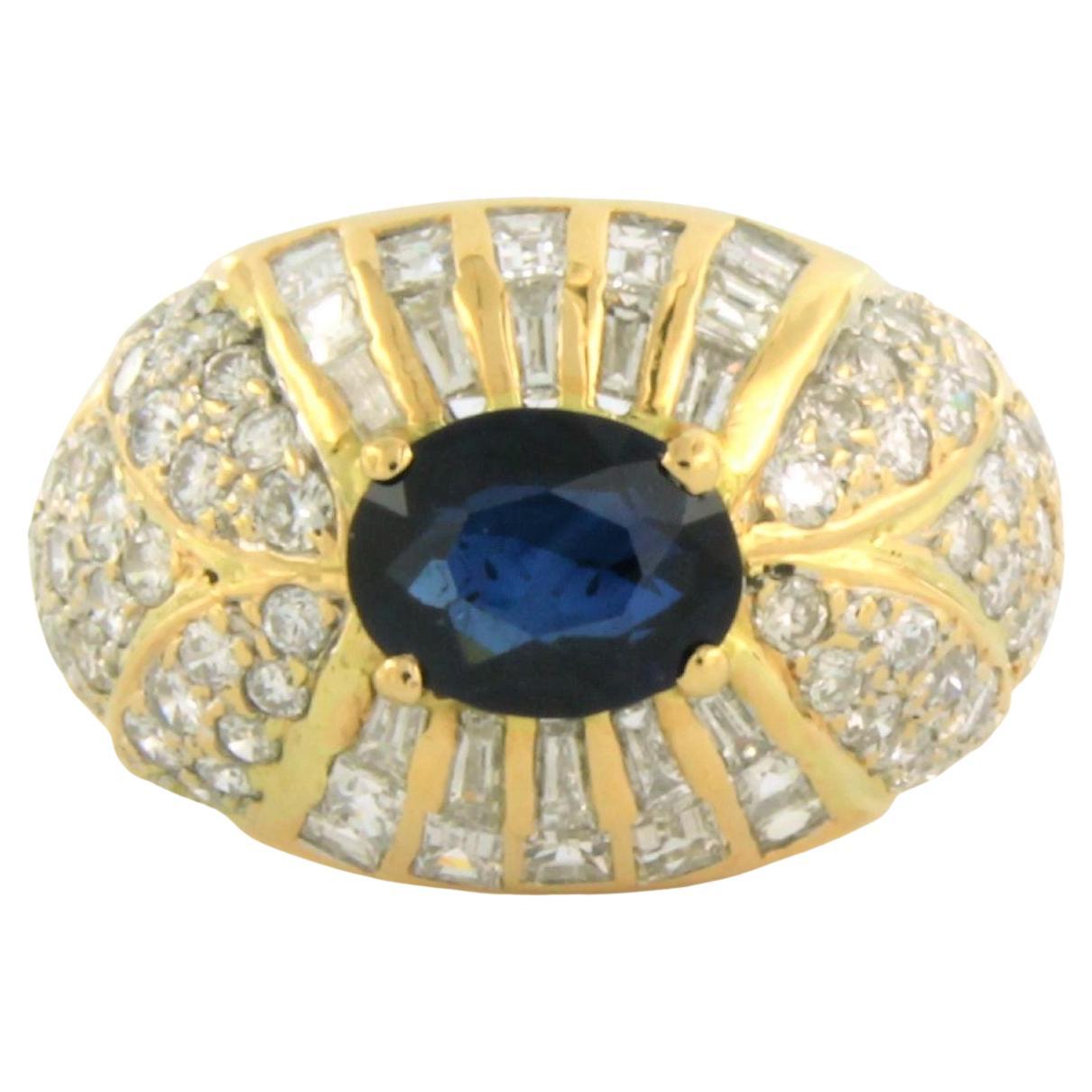 Ring with sapphire up to 1.40ct and diamonds up to 2.20ct 18k bicolour gold
