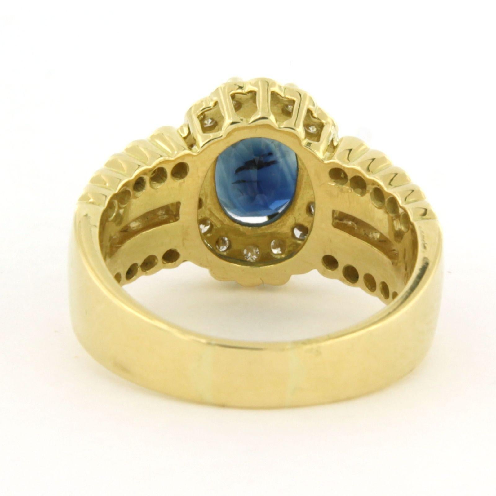 Ring with sapphire up to 1.65ct and brilliant cut diamonds up to 1.00ct 18k gold en venta 1