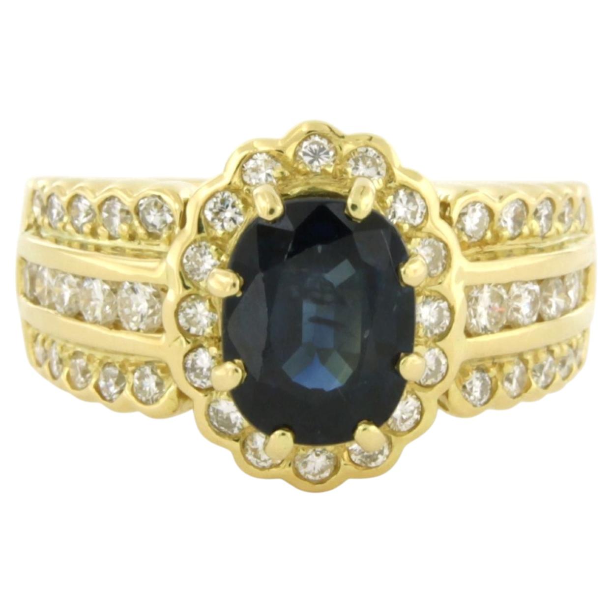 Ring mit einem Saphir von bis zu 2,00 ct und Diamanten im Brillantschliff von bis zu 1,00 ct, 18-karätiges Gold