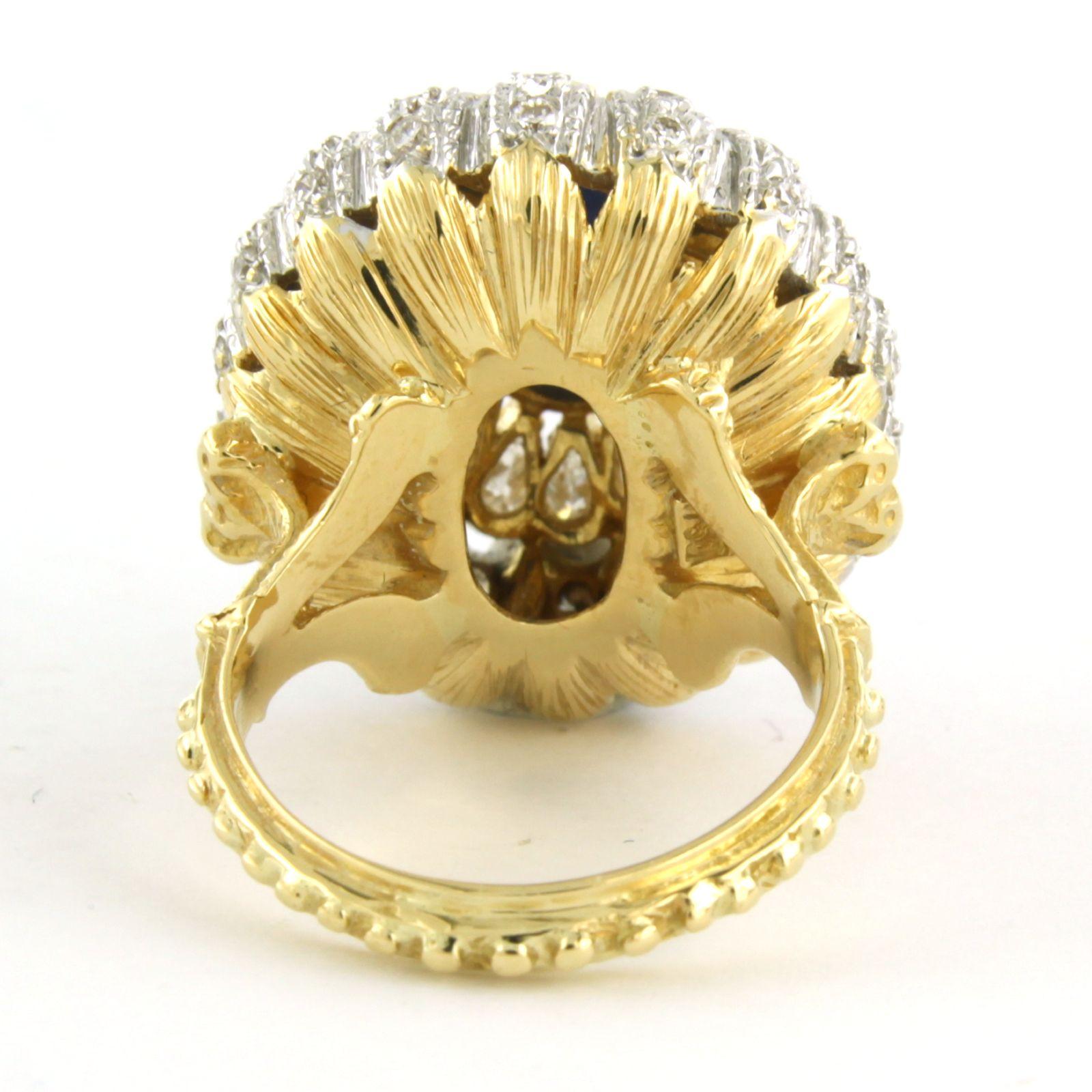 Ring mit Saphiren bis zu 3,60ct und Diamanten bis zu 3,60ct 14k Gold 17,3 Gramm (Brillantschliff) im Angebot