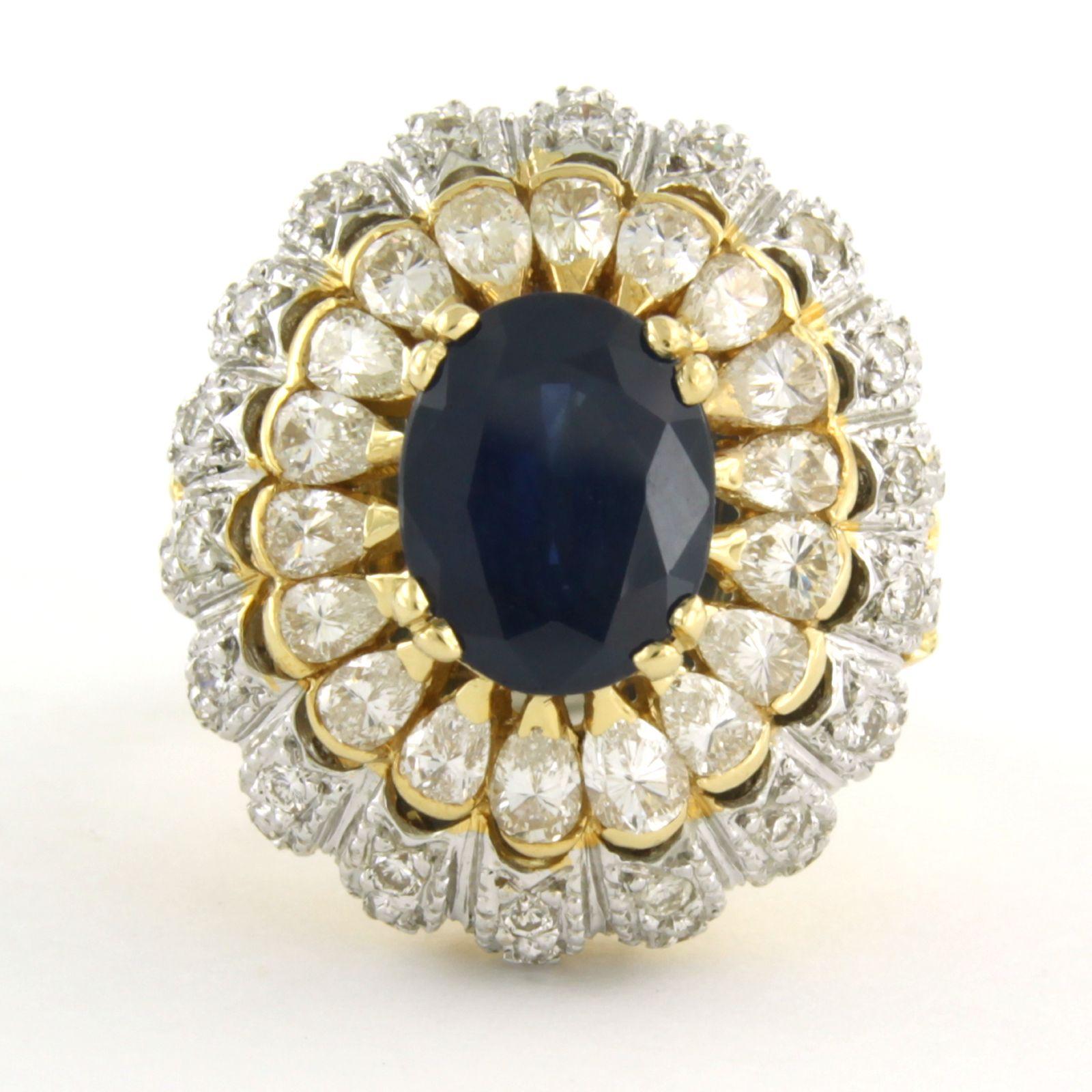 Ring mit Saphiren bis zu 3,60ct und Diamanten bis zu 3,60ct 14k Gold 17,3 Gramm im Angebot 1